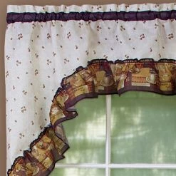 Budget 👏 36 - 45 In. Achim Coffee - Printed Tier Curtain And Swag Set 🎁 -Window Curtains Shop detail2ACHM068