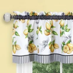 Cheapest 🥰 36 - 45 In. Achim Lemon Drop Tier And Valance Window Curtain Set 🎁 -Window Curtains Shop detail2ACHM440