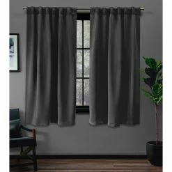 Best deal 🔔 Curtain Panels Exclusive Home Sateen Blackout Hidden Tab Curtain Panel Pair ⌛ -Window Curtains Shop detail2AMAL209