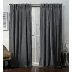 Best deal 👏 96 - 108 In. Exclusive Home Velvet Heavyweight Pinch Pleat Top Curtain Panel Pair 🧨 -Window Curtains Shop detail2AMAL256