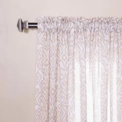 Cheap 👍 Best Home Fashion Ikat Sheer Rod Pocket Curtain Panels 🎉 -Window Curtains Shop detail2BESH015