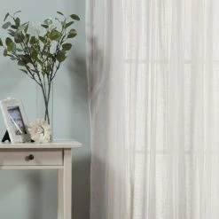 Budget 😍 Best Home Fashion Faux Pippin Linen Sheer Curtain Panels ✨ -Window Curtains Shop detail2BESH058