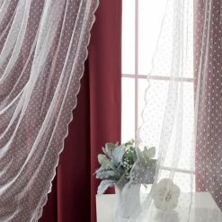 Best deal 🤩 Curtain Panels Best Home Fashion Wide Dot Lace Blackout Mix And Match Curtains 👍 -Window Curtains Shop detail2BESH093