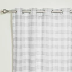 Best Pirce 🔔 Curtain Panels Best Home Fashion Nordic Watercolor Check Curtains 😀 -Window Curtains Shop detail2BESH270
