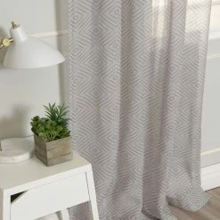 Outlet 🧨 Curtain Panels Best Home Fashion Faux Linen Diamante Curtains ❤️ -Window Curtains Shop detail2BESH278