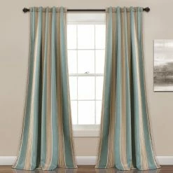 Cheapest 🥰 Curtain Panels Julia Stripe Room Darkening Window Curtain Set By Half Moon ✨ -Window Curtains Shop detail2TRIA620