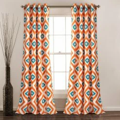 New 🌟 Curtain Panels Diamond Ikat Window Curtain By Half Moon ✨ -Window Curtains Shop detail2TRIA646