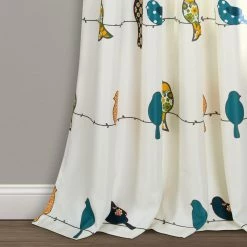 Cheapest ✔️ 96 - 108 In. Lush Decor Rowley Birds Light Filtering Window Curtain Panel Set 😉 -Window Curtains Shop detail2TRIA996