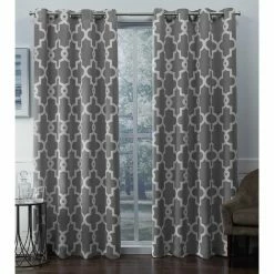 Coupon 👍 Curtain Panels Exclusive Home Ironwork Sateen Blackout Grommet Curtain Panel Pair ✔️ -Window Curtains Shop detail3AMAL202
