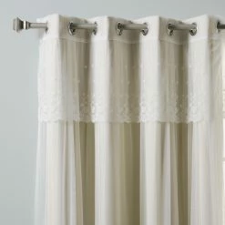Best Pirce 🎁 Curtain Panels Best Home Fashion Mix & Match Tulle Blackout Curtain With Attached Valance - Set Of 4 ✔️ -Window Curtains Shop detail3BESH028