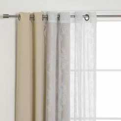 Best Pirce 🧨 Curtain Panels Best Home Fashion 4 Piece Rose Sheers And Blackout Curtain Set ⌛ -Window Curtains Shop detail3BESH339