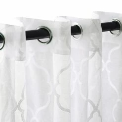 Brand new 😀 96 - 108 In. Superior Lattice Embroidered 2 Panels Sheer Curtains ✔️ -Window Curtains Shop detail3HCIN1398