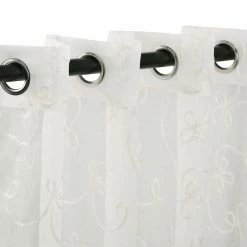 Deals 🤩 96 - 108 In. Superior Scroll Embroidered 2 Panels Sheer Curtains ⭐ -Window Curtains Shop detail3HCIN1399