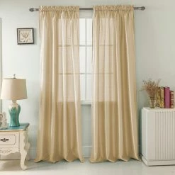 Promo 🎉 Curtain Panels RT Designers Collection Nikki Faux Silk Rod Pocket Curtain Panel ✨ -Window Curtains Shop detail3RMLL032