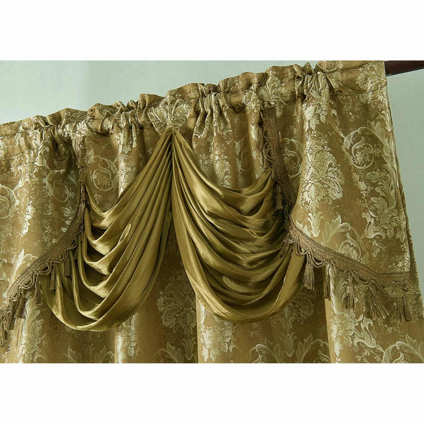 Deals π― Curtain Panels RT Designers Collection Gloria Floral/Damask Textured Jacquard 84 In. Single Rod Pocket Curtain Panel With Attached Valance π 6 Deals π― Curtain Panels RT Designers Collection Gloria Floral/Damask Textured Jacquard 84 In. Single Rod Pocket Curtain Panel With Attached Valance π - Image 6
