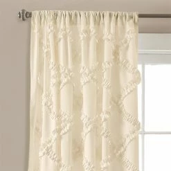 Best Sale 😀 Curtain Panels Lush Decor Ruffle Diamond Panel Pair ⭐ -Window Curtains Shop detail3TRIA578