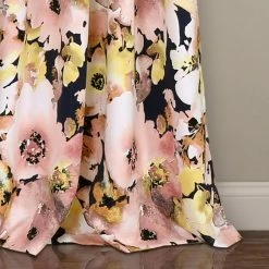 Buy ✨ Curtain Panels Lush Decor Floral Watercolor Room Darkening Panel Pair 👏 -Window Curtains Shop detail3TRIA754