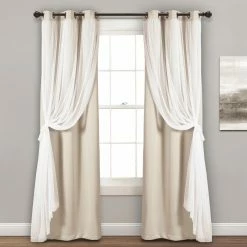 Brand new 👍 Curtain Panels Lush Decor Black Out Grommet Panel Pair With Sheer Panels 🛒 -Window Curtains Shop detail3TRIA811