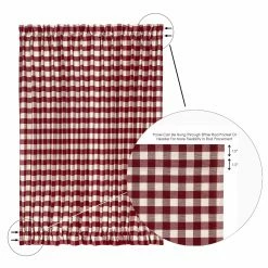 Coupon 💯 64 - 72 In. Achim Buffalo Check Rod Pocket Door Panel And Tieback ⭐ -Window Curtains Shop detail4ACHM449