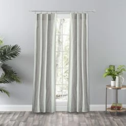 Best deal 👏 73 - 84 In. Ellis Curtain Plaza Stripe Window Curtain Panel Pair - Blue - 63 ✔️ -Window Curtains Shop detail4ALEL239