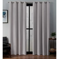 Outlet 😍 Curtain Panels Exclusive Home Sateen Twill Woven Blackout Grommet Top Curtain Panel Pair 🔔 -Window Curtains Shop detail4AMAL249