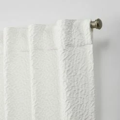 Outlet ⭐ 96 - 108 In. Nicole Miller Textured Matelasse Hidden Tab Top Curtain Panel Pair 🤩 -Window Curtains Shop detail4AMAL275