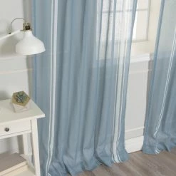 Brand new 🎉 Curtain Panels Best Home Fashion Sheer Faux Linen Reverse Triple Stripe Curtains ❤️ -Window Curtains Shop detail4BESH282