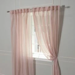 Coupon 👍 Curtain Panels Best Home Fashion Sheer Linen Look Curtains 🥰 -Window Curtains Shop detail4BESH306