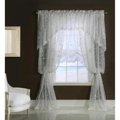 Best Sale ✔️ Curtain Panels Habitat Grandeur Embroidered Pole Top Curtain Panel 🛒 -Window Curtains Shop detail4CMNW142