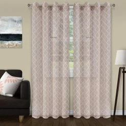 Buy 🎁 Curtain Panels Superior Trellis Sheer Panel Pair ❤️ -Window Curtains Shop detail4HCIN1400
