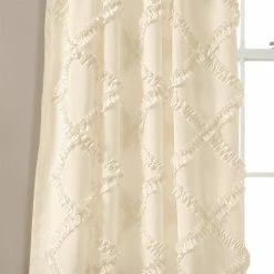 Best Sale 😀 Curtain Panels Lush Decor Ruffle Diamond Panel Pair ⭐ -Window Curtains Shop detail4TRIA578