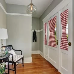 Coupon 💯 64 - 72 In. Achim Buffalo Check Rod Pocket Door Panel And Tieback ⭐ -Window Curtains Shop detail5ACHM449