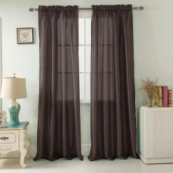 Promo 🎉 Curtain Panels RT Designers Collection Nikki Faux Silk Rod Pocket Curtain Panel ✨ -Window Curtains Shop detail5RMLL032