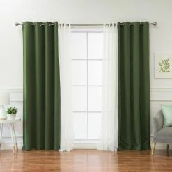 Hot Sale 🎉 Curtain Panels Best Home Fashion Mix & Match Tulle Sheer Lace Blackout Curtain - Set Of 4 💯 -Window Curtains Shop detail6BESH030