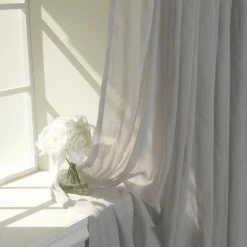 Coupon 👍 Curtain Panels Best Home Fashion Sheer Linen Look Curtains 🥰 -Window Curtains Shop detail6BESH306