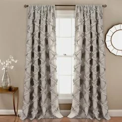 Best Sale 😀 Curtain Panels Lush Decor Ruffle Diamond Panel Pair ⭐ -Window Curtains Shop detail6TRIA578