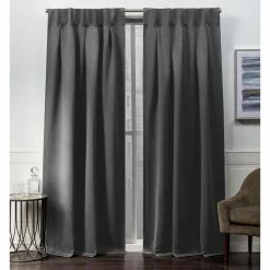 Best Pirce ⭐ Curtain Panels Exclusive Home Sateen Woven Blackout Button Top Curtain Panel Pair 🎉 -Window Curtains Shop detail7AMAL248