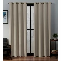 Outlet 😍 Curtain Panels Exclusive Home Sateen Twill Woven Blackout Grommet Top Curtain Panel Pair 🔔 -Window Curtains Shop detail7AMAL249
