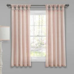 Best Sale 💯 Curtain Panels Lush Decor Burlap Knotted Tab Panel Pair 😀 -Window Curtains Shop detail7TRIA947