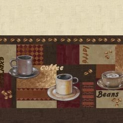 Budget 👏 36 - 45 In. Achim Coffee - Printed Tier Curtain And Swag Set 🎁 -Window Curtains Shop detailACHM068