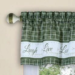 Buy 🤩 Curtain Tiers Achim Live Love Laugh Window Curtain Tier Pair And Valance Set 💯 -Window Curtains Shop detailACHM334