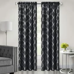 Outlet 😍 73 - 84 In. Achim Bombay Double Layered Rod Pocket Window Curtain Panel 🌟 -Window Curtains Shop detailACHM404