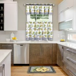 Cheapest 🥰 36 - 45 In. Achim Lemon Drop Tier And Valance Window Curtain Set 🎁 -Window Curtains Shop detailACHM440