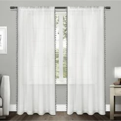 Best Sale 🧨 Curtain Panels Exclusive Home Tassels Rod Pocket Curtain Panel Pair 😍 -Window Curtains Shop detailAMAL213