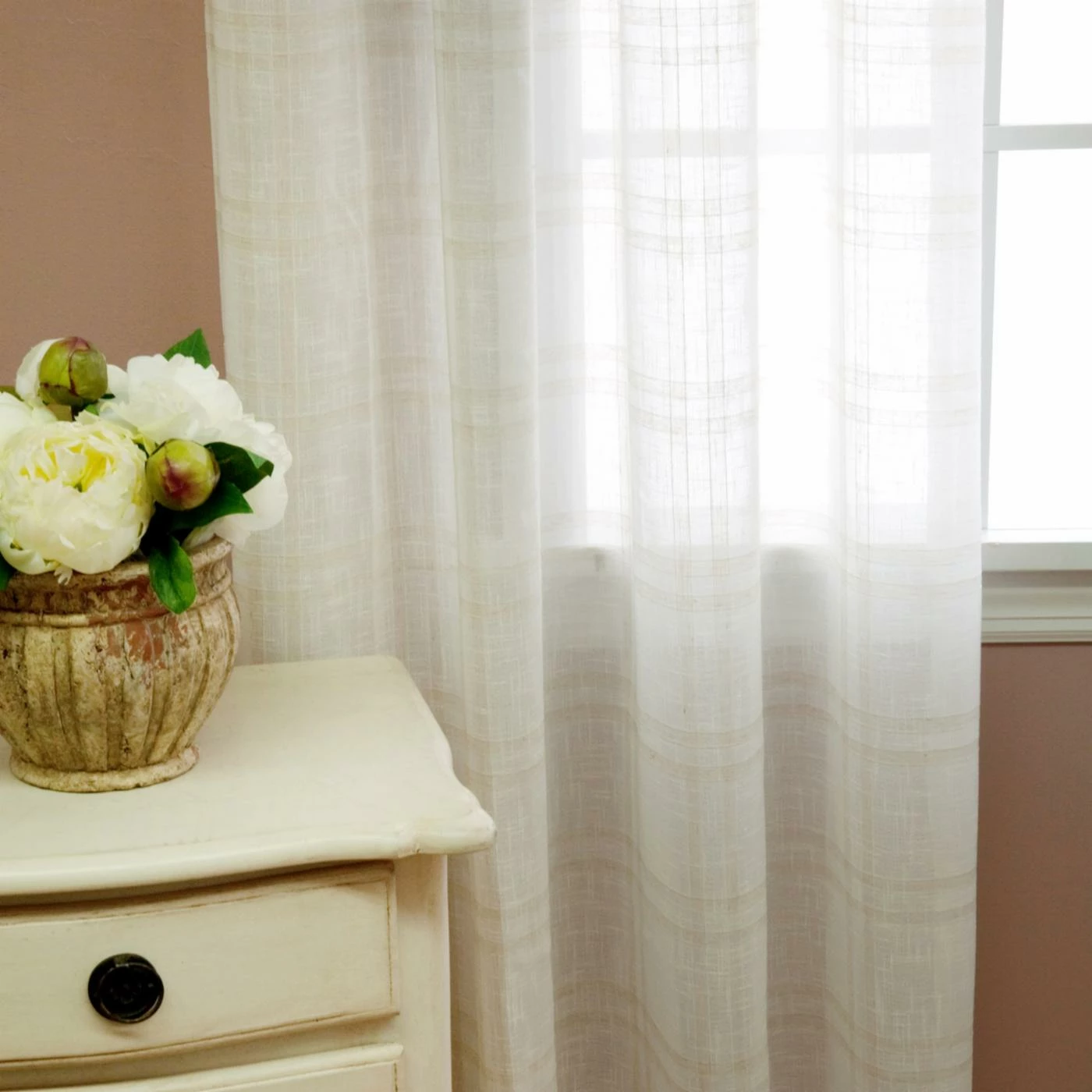 Hot Sale π Best Home Fashion Sheer Faux Linen Grommet Top Curtain Panels π€© 3 Hot Sale π Best Home Fashion Sheer Faux Linen Grommet Top Curtain Panels π€© - Image 3