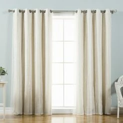 Best Pirce 🧨 Best Home Fashion Dotted Tulle Blackout Mix & Match Curtain Panels - Set Of 4 🧨 -Window Curtains Shop detailBESH038 1