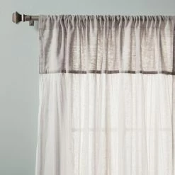 Budget 😍 Best Home Fashion Faux Pippin Linen Sheer Curtain Panels ✨ -Window Curtains Shop detailBESH058
