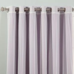 Best Pirce 🥰 Curtain Panels Best Home Fashion Wide Tulle And Blackout Mix And Match Curtains 🤩 -Window Curtains Shop detailBESH092
