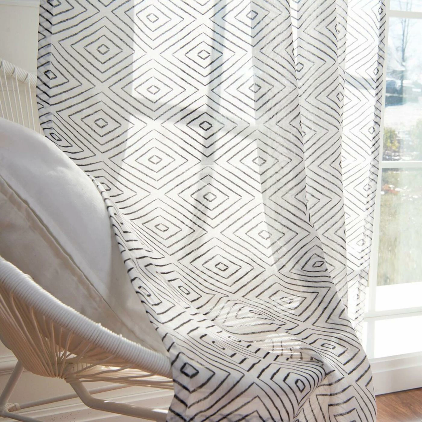 Coupon 🧨 Curtain Panels Best Home Fashion Sheer Faux Linen Reverse Diamante Curtains ❤️ 3 Coupon 🧨 Curtain Panels Best Home Fashion Sheer Faux Linen Reverse Diamante Curtains ❤️ - Image 3