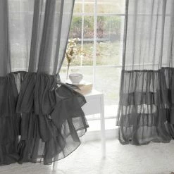 New 💯 Curtain Panels Best Home Fashion Faux Linen Ruffle Curtains 😀 -Window Curtains Shop detailBESH257